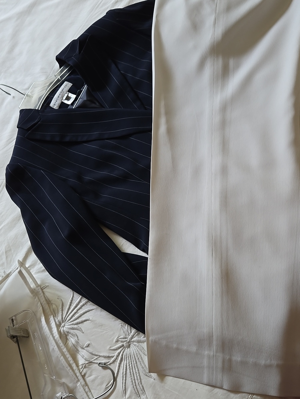 Jones New York Navy Pinstripe Double-Breasted Jacket and Pant - Picture 9 of 9